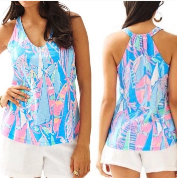 Lilly Pulitzer Minka Out To See Tank Top - Picture 1 of 10